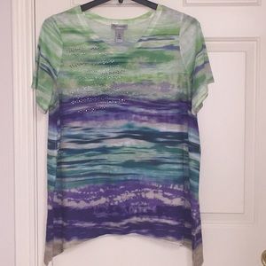 EUC - Catherine's - Short Sleeve Shirt with Blings